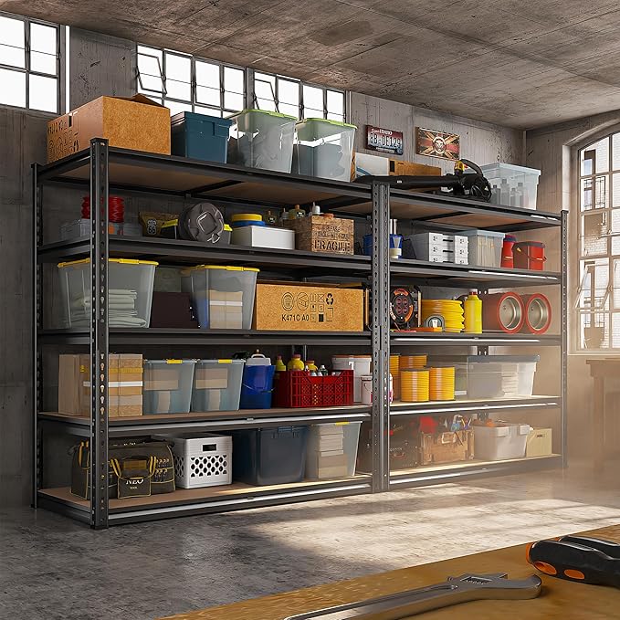 REIBII 2500LBS Garage Shelving 72''H Storage Shelves 40" W Metal Shelving 5 - Image 2
