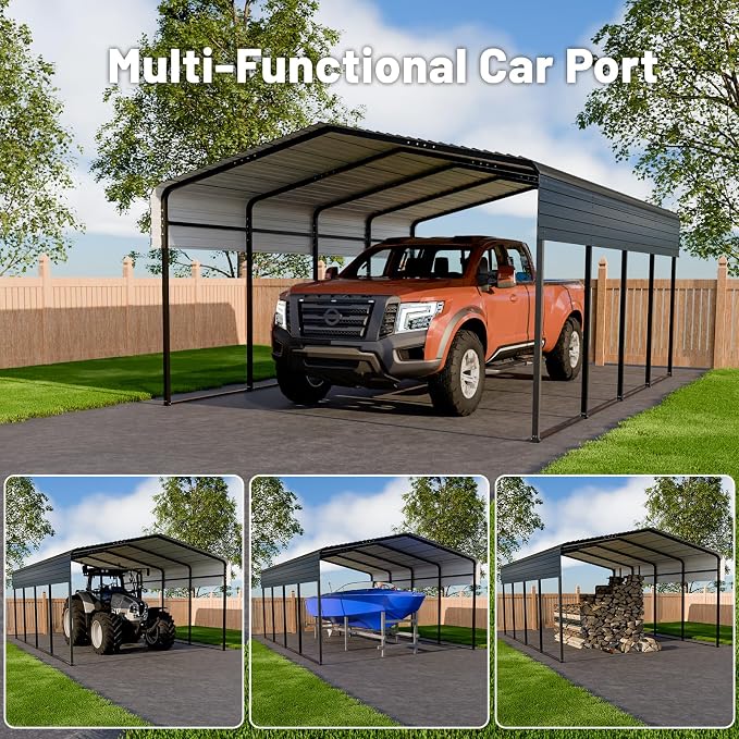Metal Carport 10 * 15 FT Heavy Duty Carport Canopy - Image 7