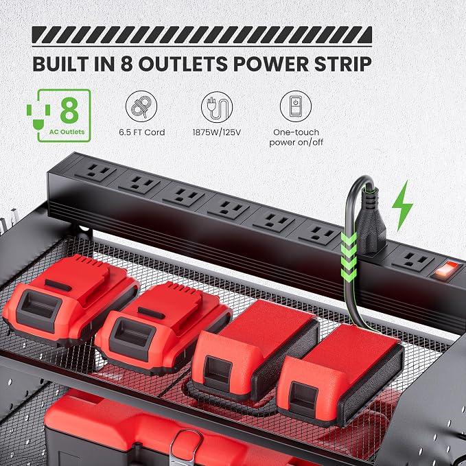 TRZZ Power Tool Organizer Wall Mount, 3-Layer Charging Station - Image 2