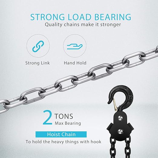 SPECSTAR Hand Chain Hoist 2 Ton 4400 Lbs Capacity 10 Feet - Image 4