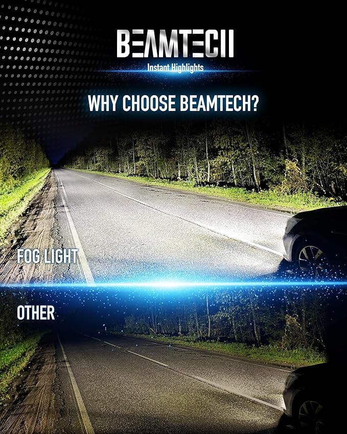 BEAMTECH H11 Bulb, H8 H9 Fog Light Bulb Fanless in Line 6500K Light Bulb Pack - Image 5