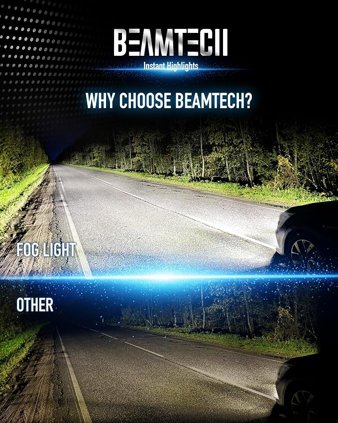 BEAMTECH H4 Bulb, Fanless In Line 9003 Fog Light Bulb 6500K Xenon White Fog - Image 2