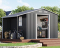 Jocisland 10.6x6.8x6.3 FT Galvanized Metal Storage Shed by Jocisland