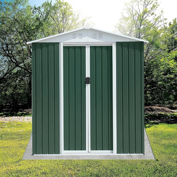 6x4 FT Outdoor Metal Storage Shed, Waterproof Outside Garden Sheds w/Lockable - Image 2