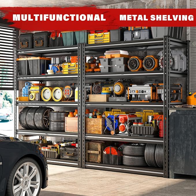 REIBII 3000LBS Garage Shelving 72" H Storage Shelves Heavy Duty Adjustable - Image 2