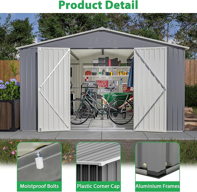 Large Outdoor Storage Shed, Utility Tool Shed Storage House - Image 5