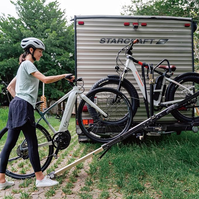 HYPERAX Patented Lift Assisted Volt Lift RV Rated Hitch Mounted 2 E Bike Rack - Image 3
