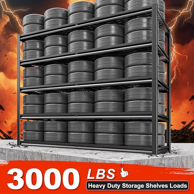 REIBII 78" H Garage Shelving Heavy Duty Load 3000LBS, Adjustable Storage Shelves - Image 4