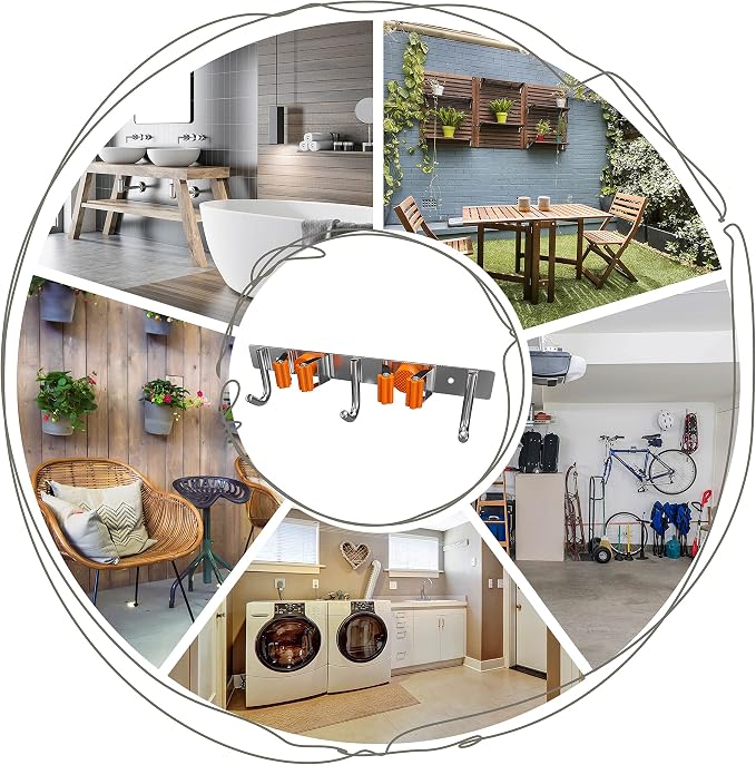 Heavy Duty Broom and Mop Holder Wall Mounted - Image 5