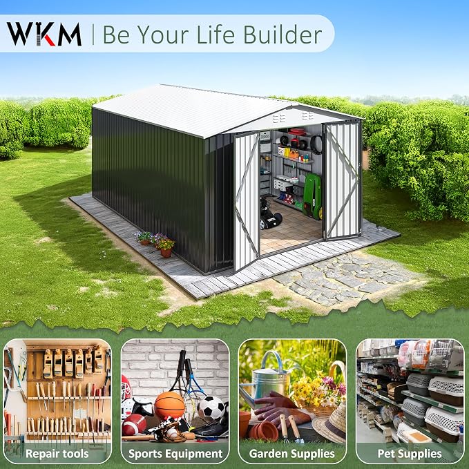 WKM 10x14 Outdoor Storage Shed, Garden Shed - Image 8