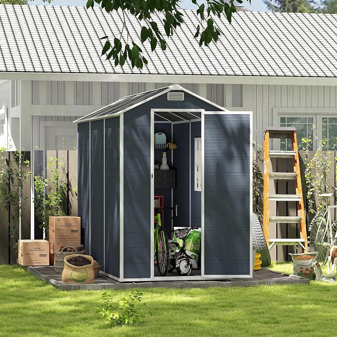 MyVoice 8x4 FT Outdoor Resin Storage Shed - Image 7