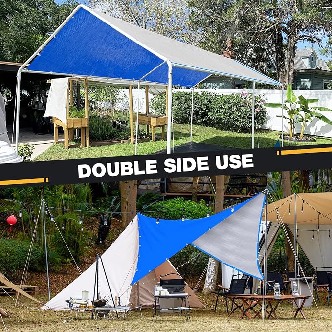 Tarp 10x12 Feet 14 Mil Heavy Duty Waterproof Tarp, Large Multipurpose Cover - Image 2