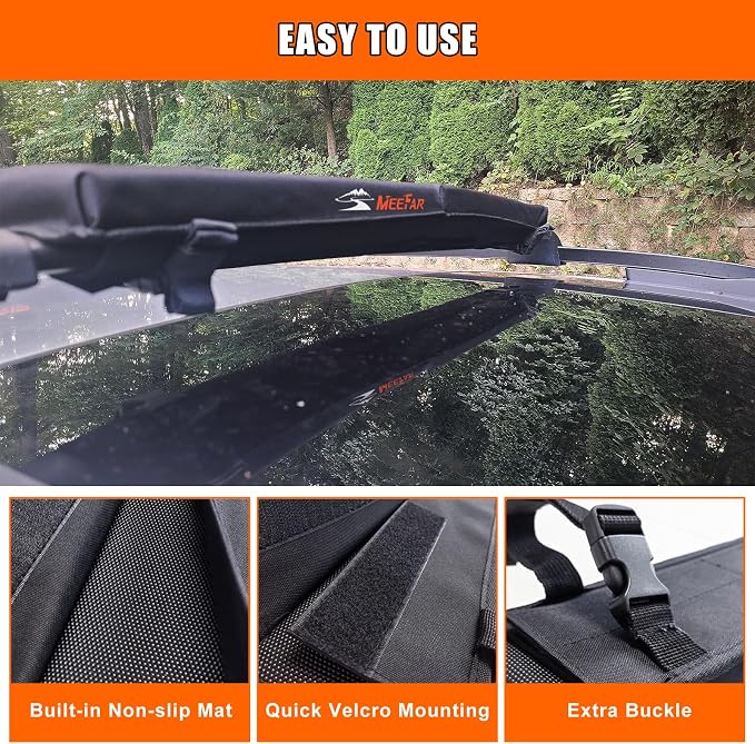 MeeFar Universal Roof Rack Pads Fit on Cross Bars - Image 3
