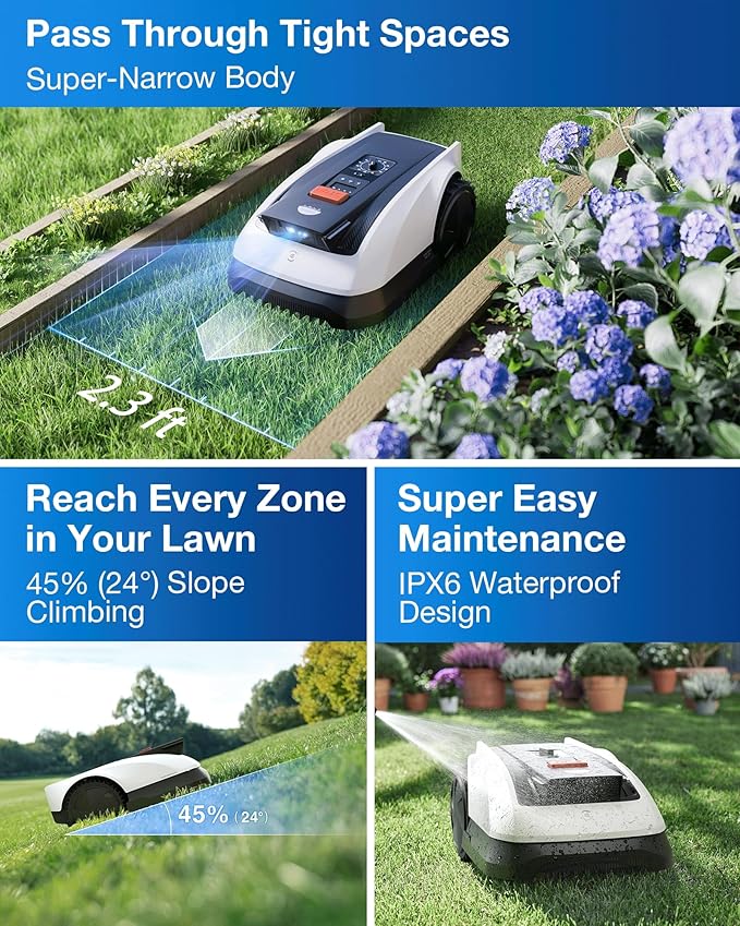 ECOVACS Goat O1000 RTK Robot Lawn Mower, Perimeter Wire Free Vision Robotic - Image 5