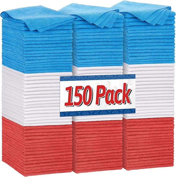 FIXSMITH Shop Towels, Microfiber Cleaning Cloth Bulk, Microfiber Towels by FIXSMITH