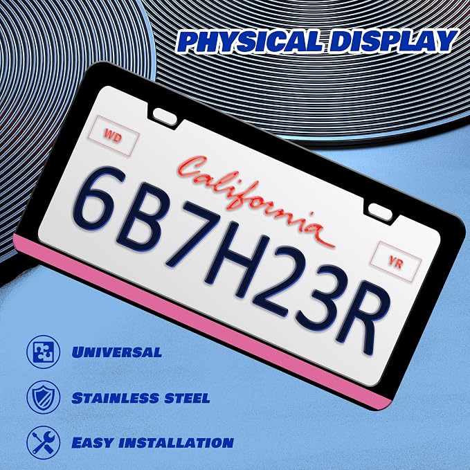 Breast Cancer Awareness License Plate Frame Pink Ribbon License Plate Frames - Image 3