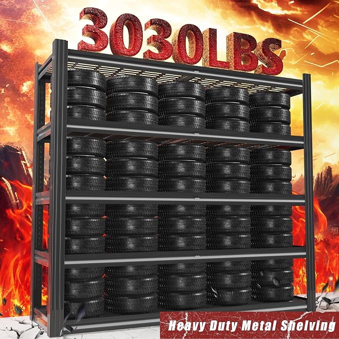 48" W Metal Garage Shelving 5 Tier Storage Shelves Heavy Duty 3030LBS - Image 5
