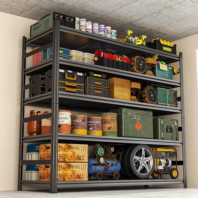 87" H Garage Shelving 5 Tier Storage Shelves Heavy Duty 3800LBS Adjustable by PRESTELION
