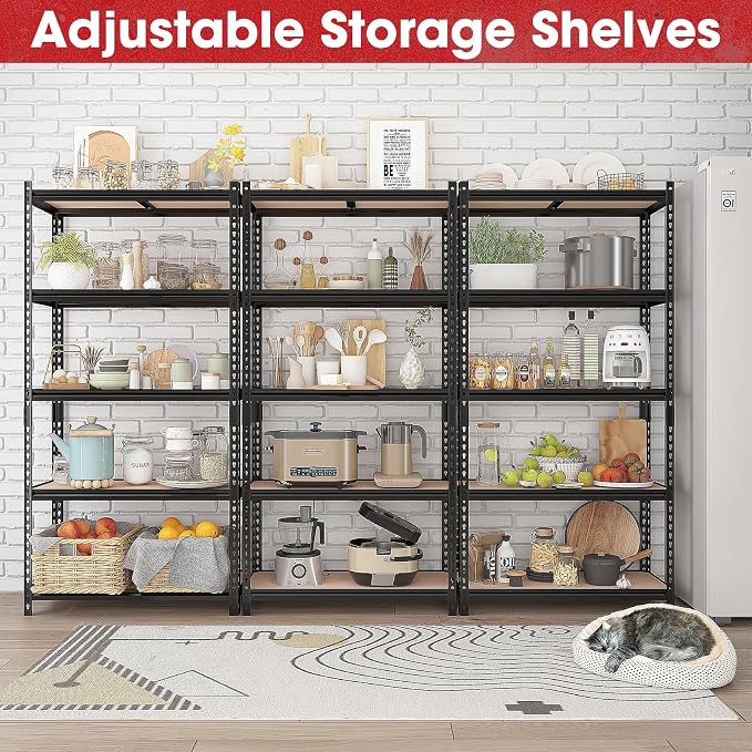 72" H Metal Storage Shelves 1500LBS Heavy Duty, 5 Tier Garage Shelving Unit - Image 8
