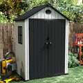 6x4 FT Resin Storage Shed, Lockable Door, and Vents by ZYJOYY