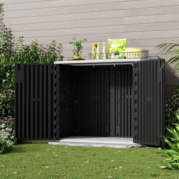 37Cu.ft Outdoor Storage Shed Waterproof, Horizontal Outdoor Storage Cabinet - Image 4