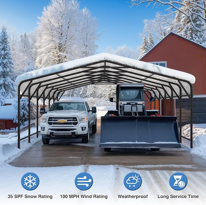 20x30 FT Metal Carport Canopy Heavy Duty - Image 8