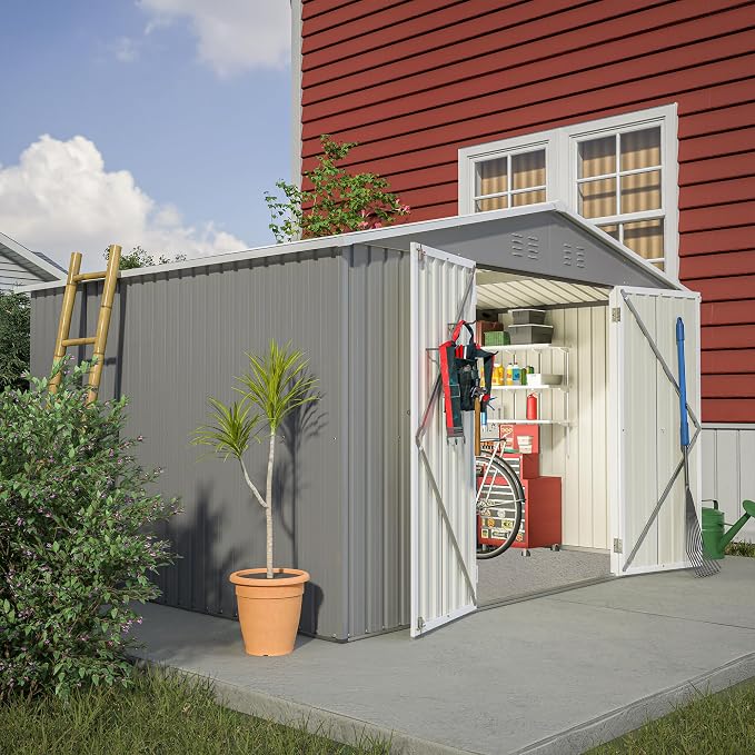 10×8 FT Metal Outdoor Storage Shed, Large Garden Sheds - Image 2