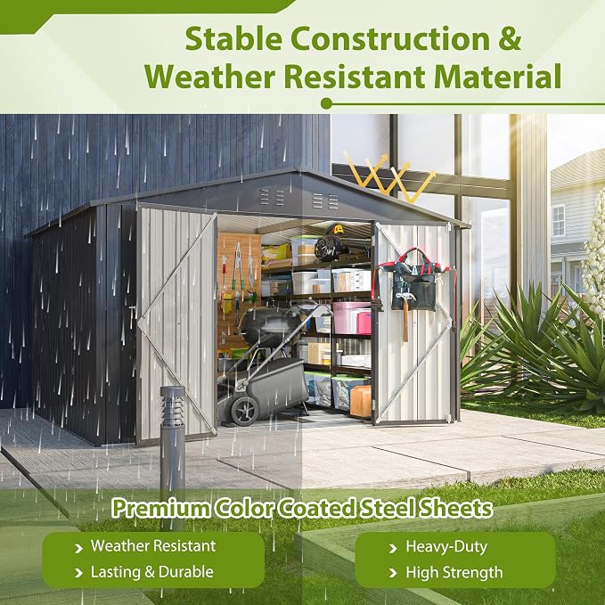 10X8 FT Outdoor Tool Storage Shed - Image 4