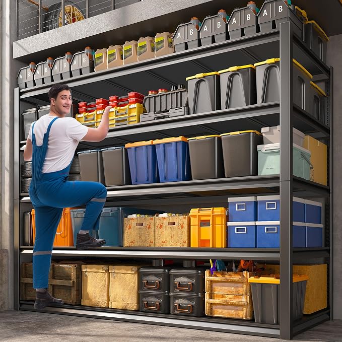 REIBII Garage Shelving 48.2" W Storage Shelves 3000LBS Heavy Duty Shelving - Image 2