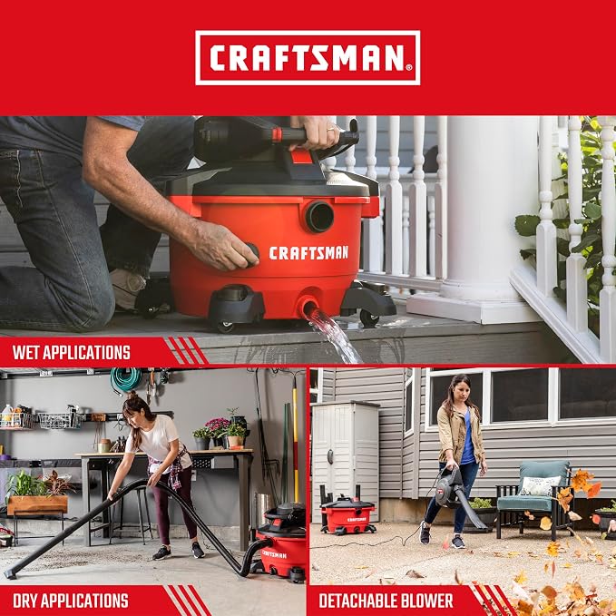 CRAFTSMAN CMXEVBE17606 12 Gallon 6.0 Peak HP Wet Dry Vac - Image 4