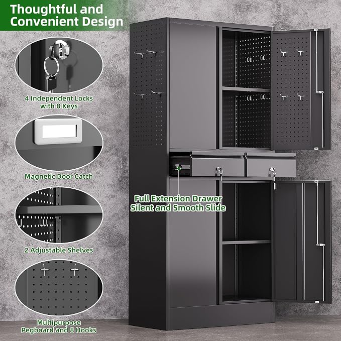 71" Metal Garage Storage Cabinet - Image 3