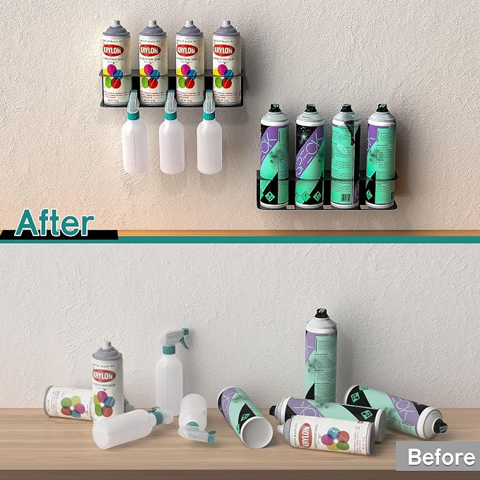 EVERHANGER Spray Can Holder, Wall Mount Spray Bottle Storage Rack Heavy Duty - Image 6