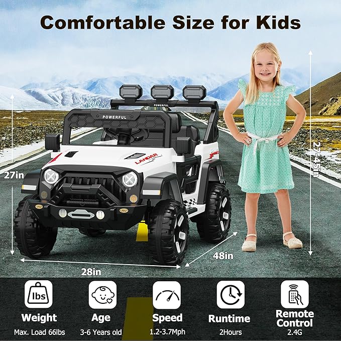 Kids Electric Vehicle, 12V Battery Powered Ride On Car - Image 2