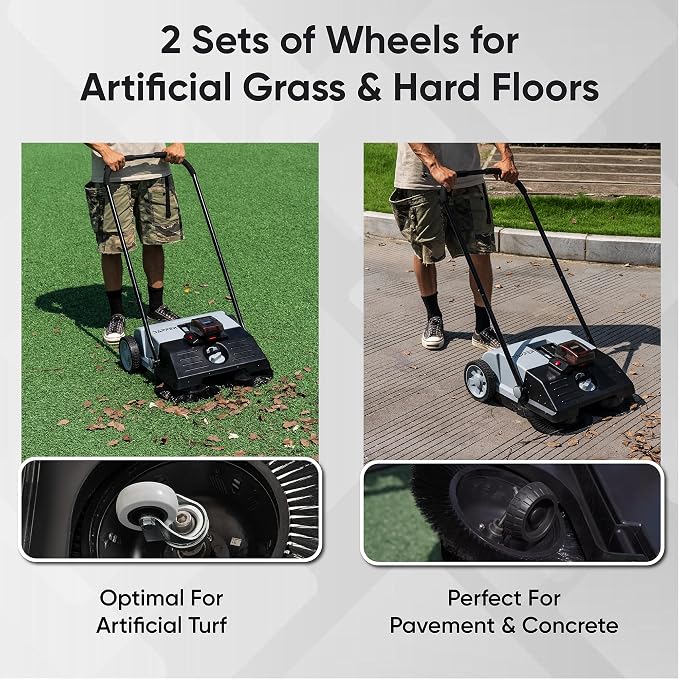 Battery Powered Artificial Grass & Hard Surface Sweeper, 6.5-Gal Bin, - Image 3