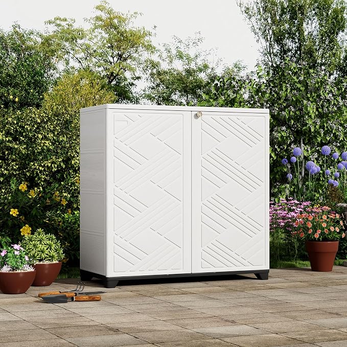 ZZM Indoor/Outdoor Storage Cabinet Waterproof, All Weather Outdoor Storage - Image 3