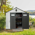 Domi 8x8 FT Outdoor Resin Storage Shed, All-Weather Double-Wall Storage Building by domioutdoorliving