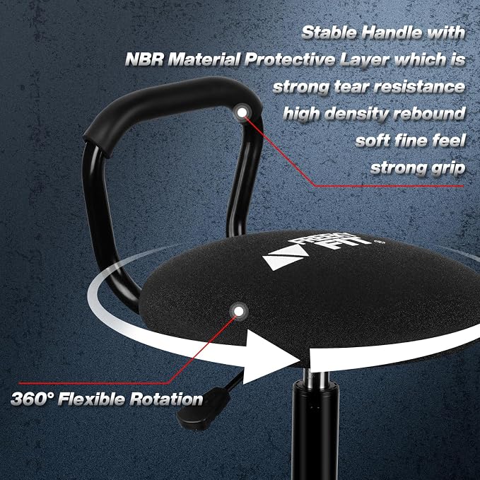 Garage Stool, Adjustable Height Swivel Work Mechanic Shop Stool - Image 4