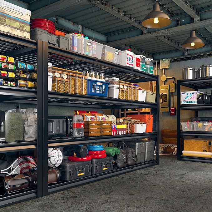 REIBII 60" W Garage Shelving Heavy Duty 2500LBS Storage Shelves 4-Tier Garage - Image 6