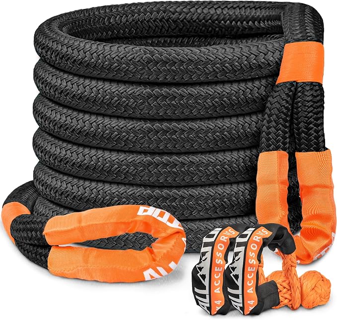 ALL-TOP Kinetic Recovery Rope Kit w/ 2 Soft Shackles, 1.5in x 30ft, Heavy Duty by ALL-TOP4X4