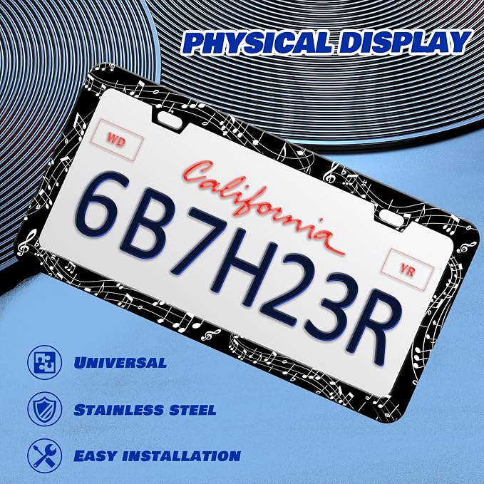 Music Notes License Plate Frame Sheet Music License Plate Frames Personalise - Image 3