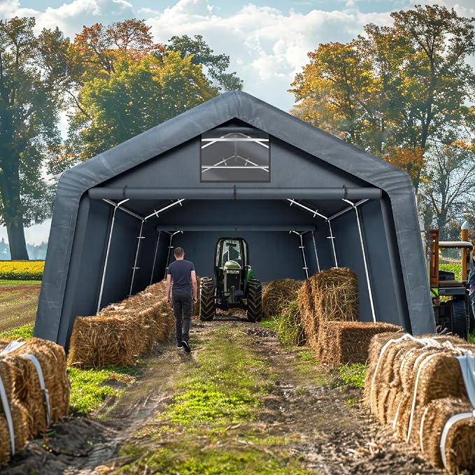 PHI VILLA 13'X22'X9.6' Outdoor Portable Storage Shelter Shed Garage - Image 2