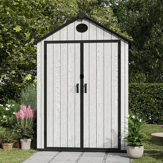 5.3x3.4 FT Resin Outdoor Storage Shed, 135 Cuft Garden Tool Sheds & Outdoor - Image 3