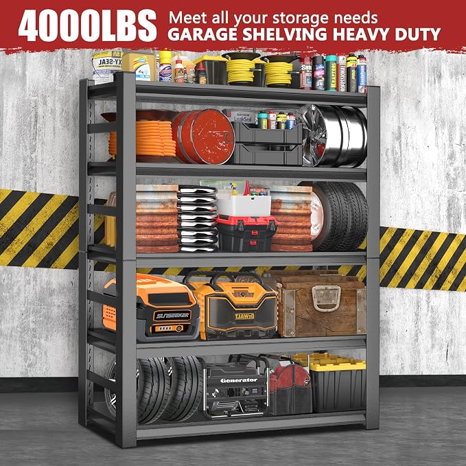 72''H Garage Shelving Heavy Duty Shelving Units, 4000LBS Ultra-Large Capacity - Image 7
