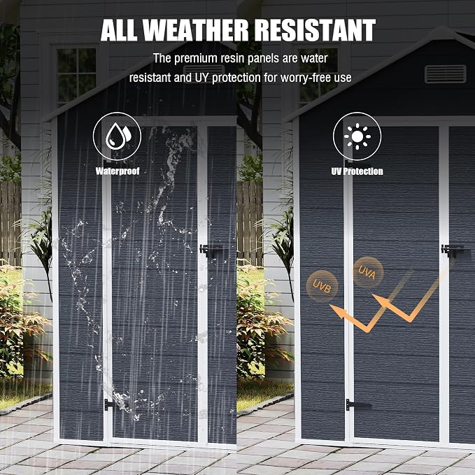 MyVoice 6x6 FT Outdoor Resin Storage Shed - Image 5