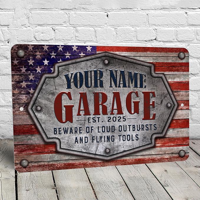 Garage Sign | Personalized | Vintage American Theme - Image 2