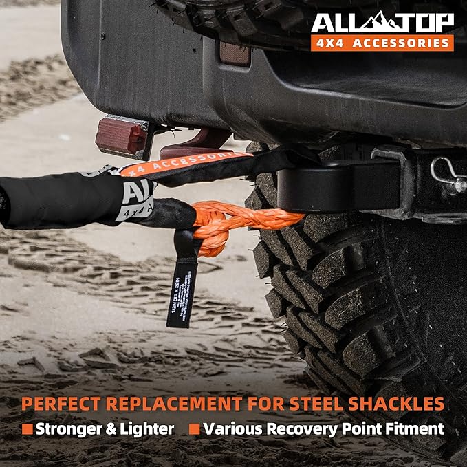 ALL-TOP Synthetic Soft Shackle Rope 3/4in x 24in UHMWPE Recovery Tow Shackles - Image 6
