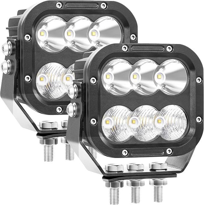 Cube LED Off Road Lights, 5 Inch 120W 10000lm IP68 LED Driving Lights Pods - Image 8
