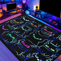 Black Play Cat Rug for Playroom for Boys Girls 2x3 Funny Cute Cat Cartoon Decor by Isyorefam