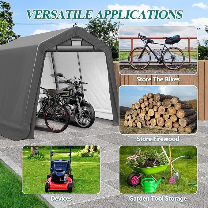8' x 8' Outdoor Storage Shelter Shed- Heavy Duty Storage Tent - Image 6