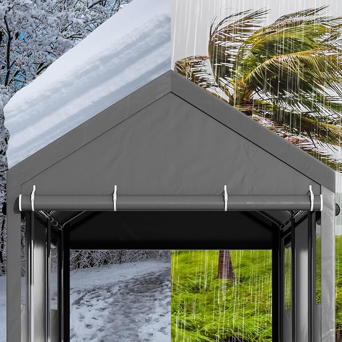 Walsunny Carport, 10x20 ft Heavy Duty Carport Canopy - Image 6